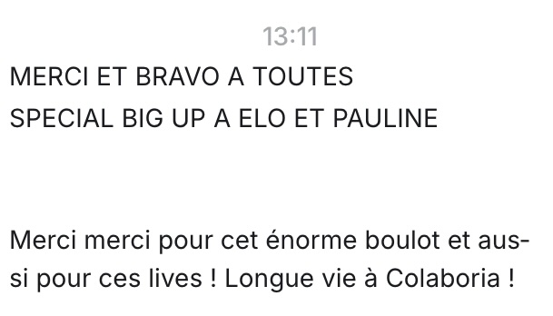 Capture de témoignage alumnie