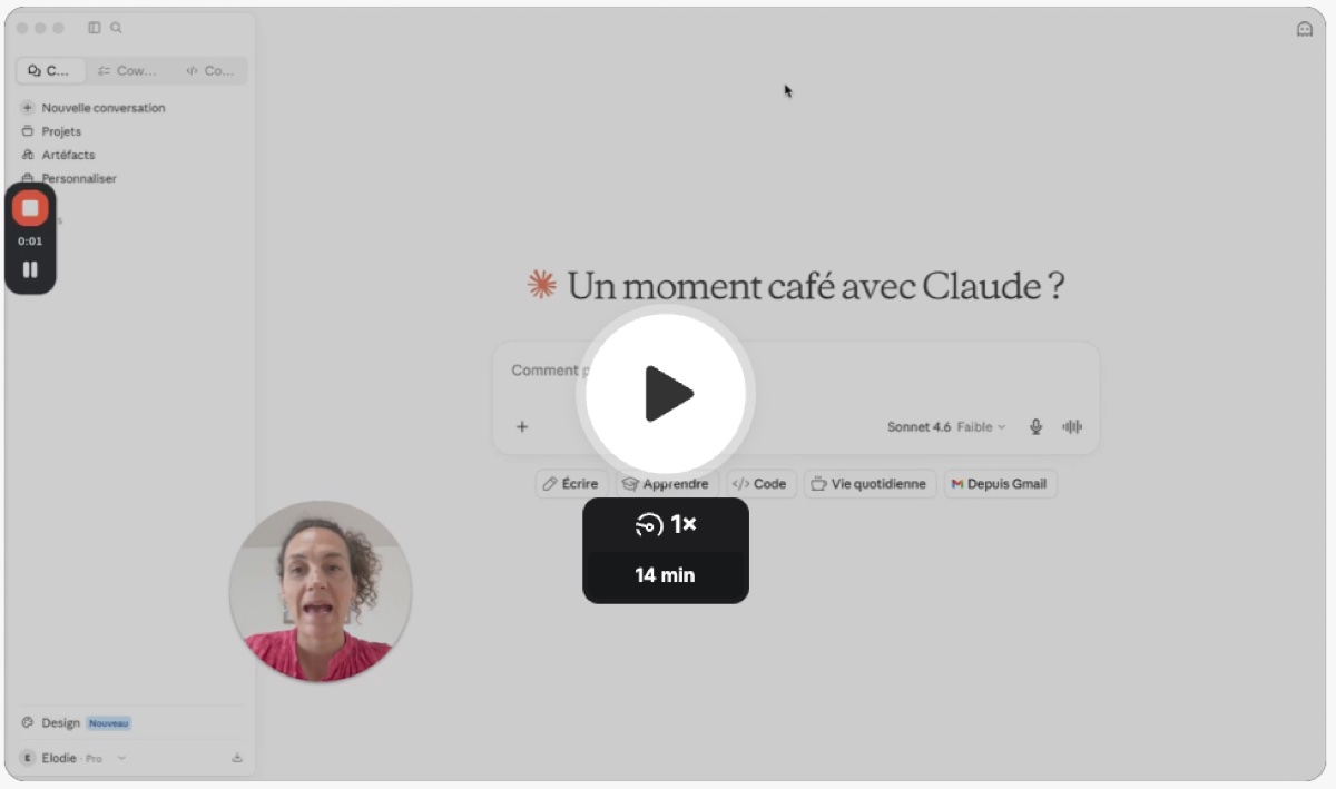 Un module vidéo e-learning du bootcamp Colaboria, dans l'interface Claude