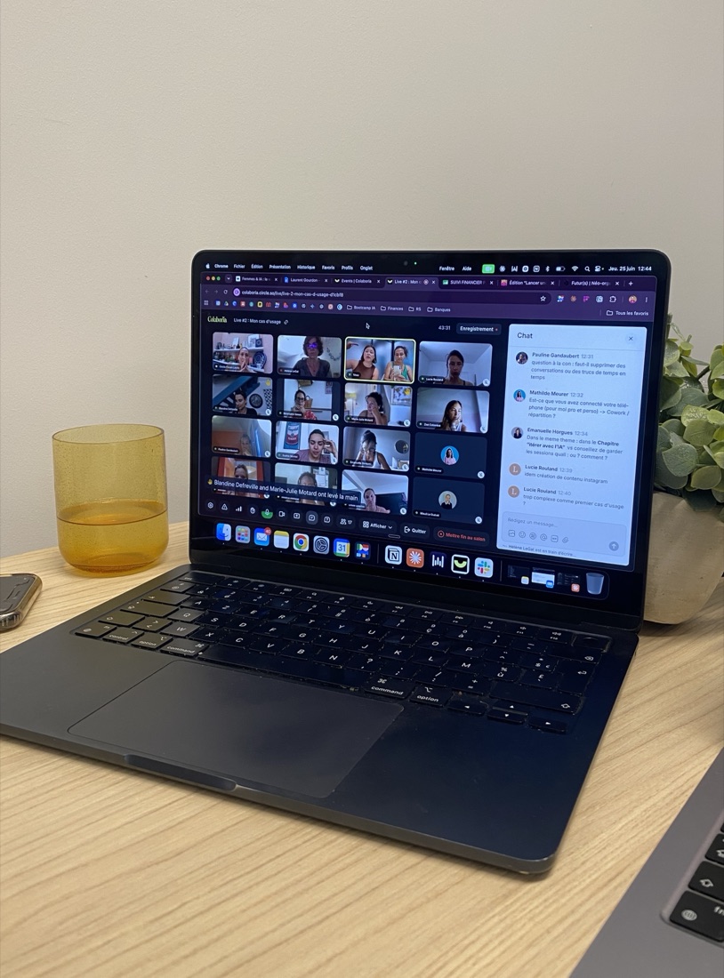 Un live du bootcamp Colaboria en visioconférence avec la cohorte